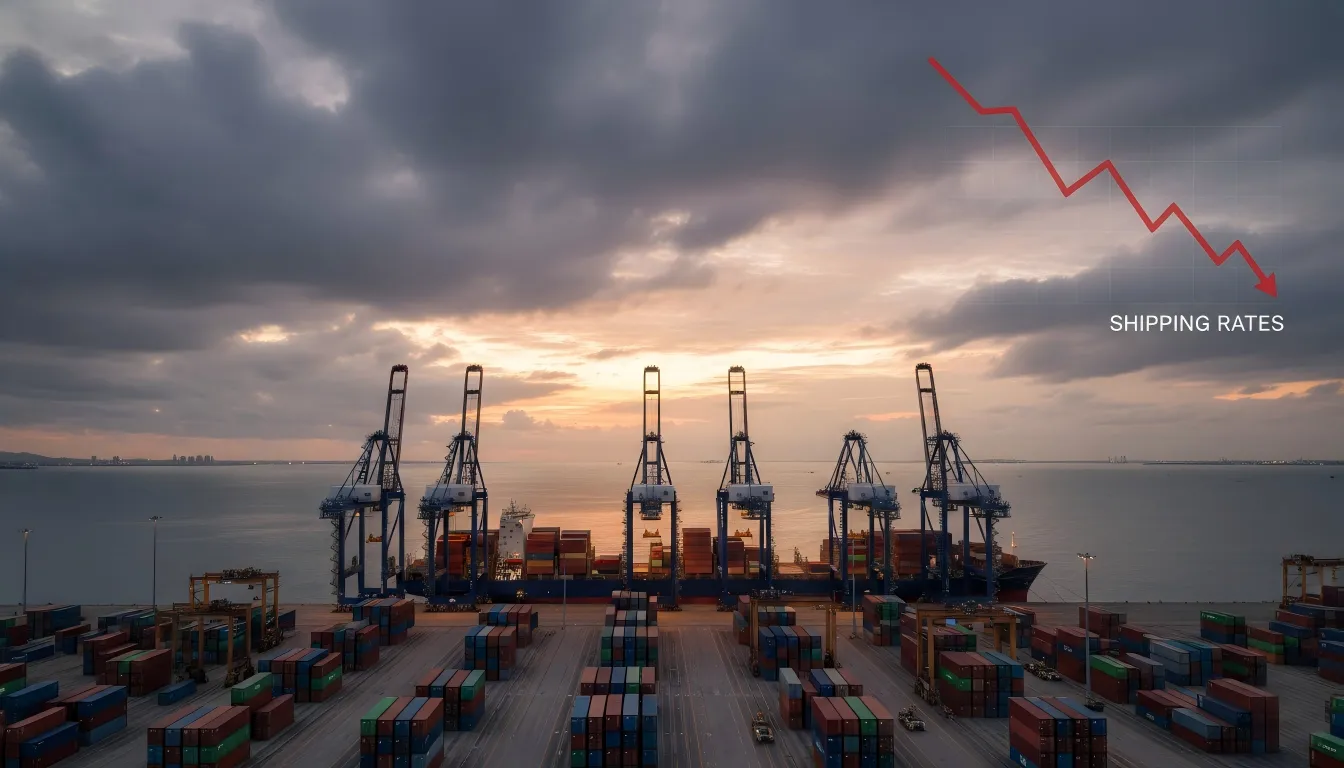 Container shipping rates crash in Feb 2026