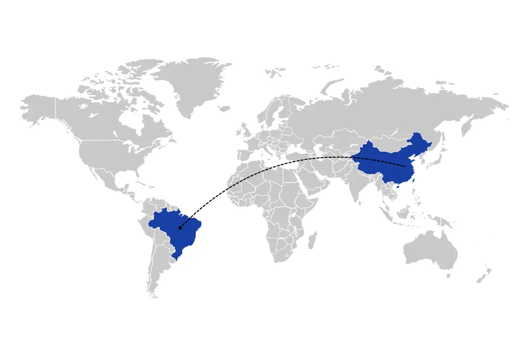 Shipping from China to Brazil