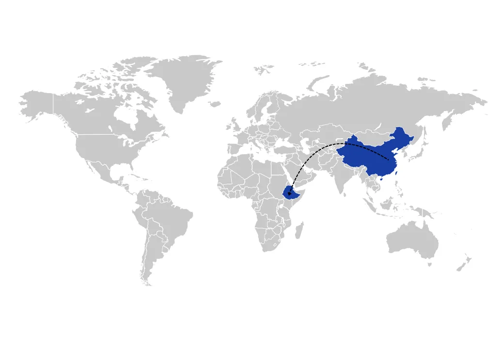 Shipping from China to Ethiopia